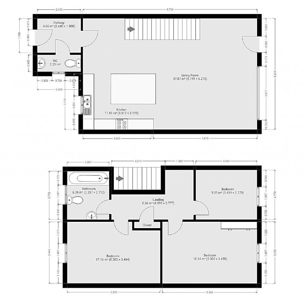 Floorplans For Northolt Avenue, Bishop's Stortford