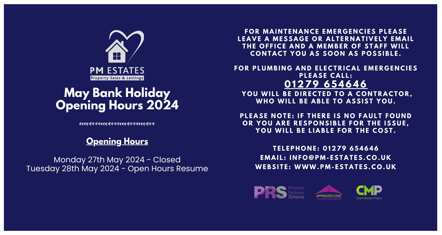 May Bank Holiday Opening Hours 2024